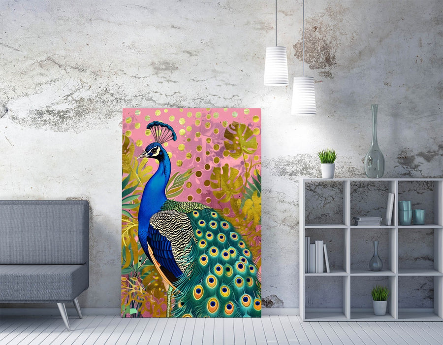 Peacock Canvas Wall Art – Vibrant Bird Artwork Ready To Hang | Multi Color Canvas