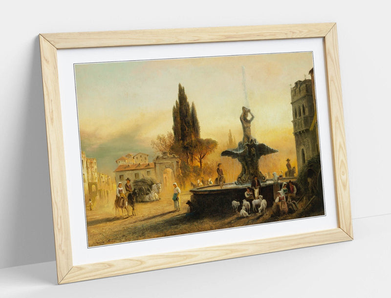 Framed Wall Art - Albert Arnz Piazza Barberini Print | Handmade Matte Poster