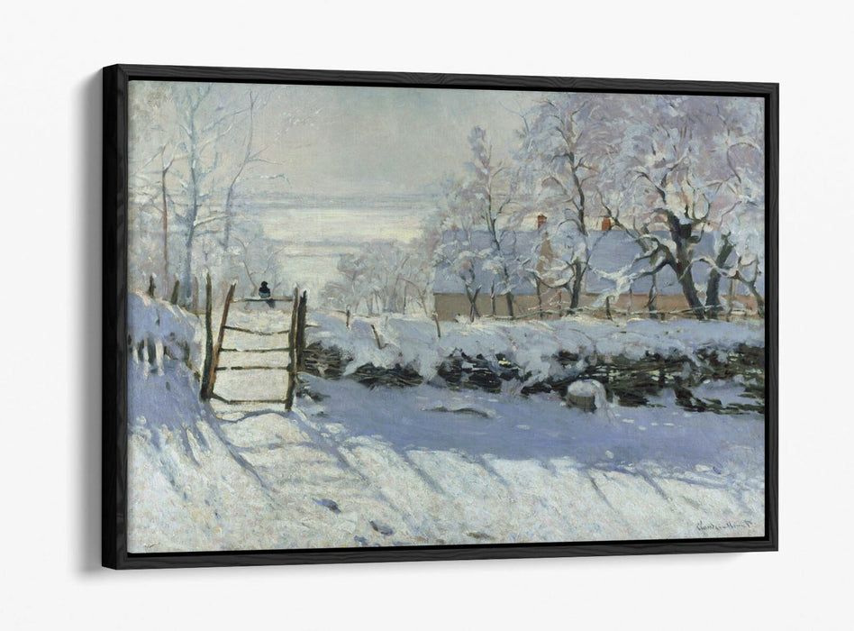 Float Effect Canvas Art – Claude Monet The Magpie Blue Grey Wall Decor