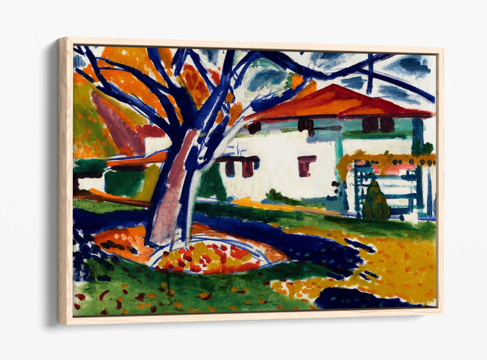 Canvas Wall Art Print - Blue Trees Artwork With Float Effect Canvas Frame