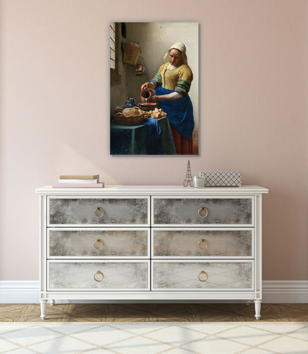 Canvas Wall Art – Vermeer The Milkmaid Baroque Framed Canvas Print 30mm Deep Edge