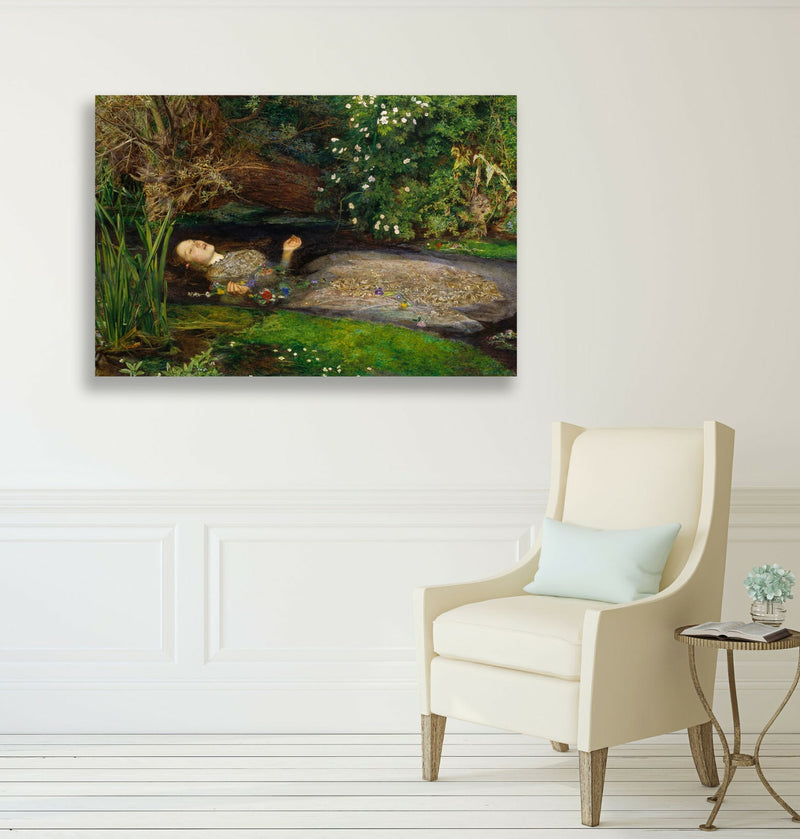 Canvas Wall Art - John Everett Millais Ophelia Framed Print With Premium Varnish Finish