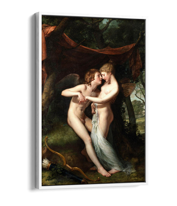 HUGH DOUGLAS HAMILTON, CUPID AND PSYCHE -FLOAT EFFECT CANVAS WALL ART PRINT