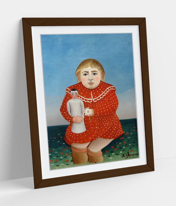 Framed Wall Art Poster - Henri Rousseau Child With Doll Print, UK Handmade Frame