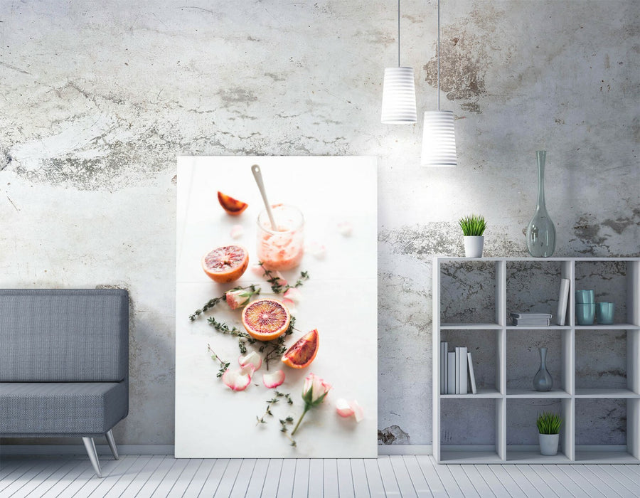 Blood Orange Canvas Art - Vibrant Kitchen Wall Decor | Handmade Satin Finish Print