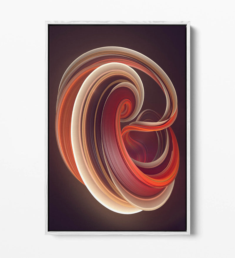 Canvas Wall Art – Abstract Multi Color Swirl Print | Float Effect, Ready to Hang