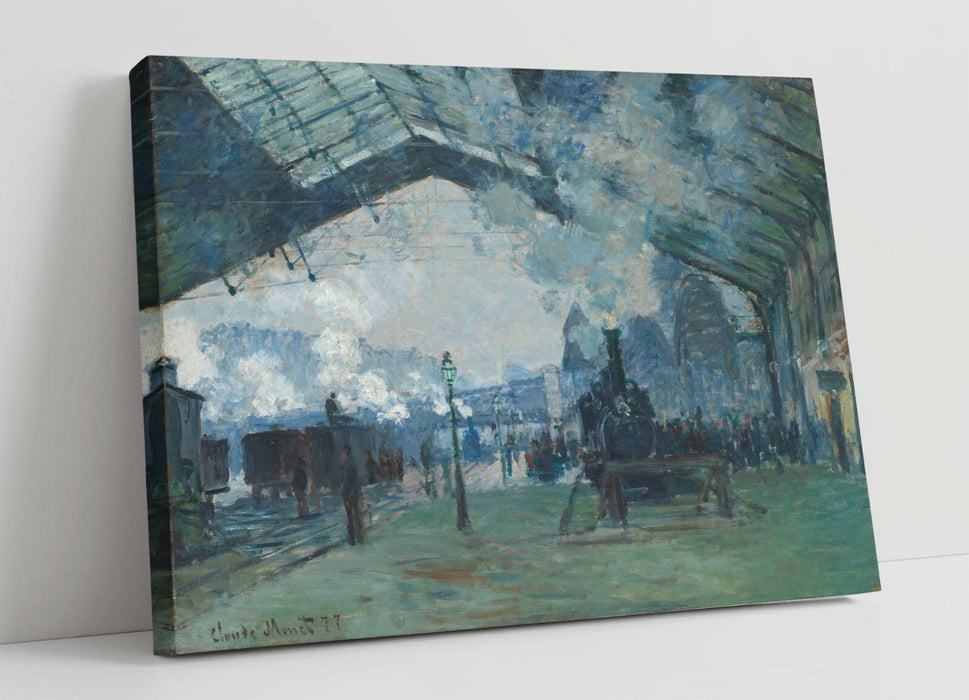 CLAUDE MONET, ARRIVAL OF THE NORMANDY TRAIN -CANVAS WALL ART PAINTING PRINT