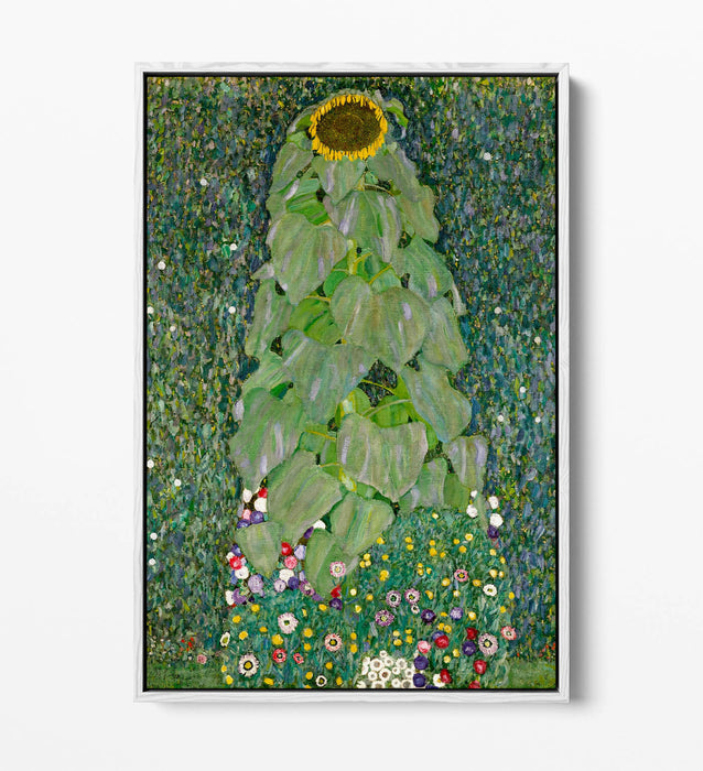 GUSTAV KLIMT THE SUNFLOWER -FLOAT EFFECT CANVAS WALL ART PIC PRINT- YELLOW