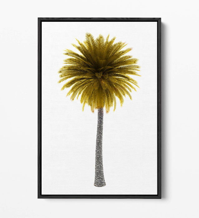 YELLOW PALM TREE -FLOAT EFFECT CANVAS WALL ART PIC PRINT-