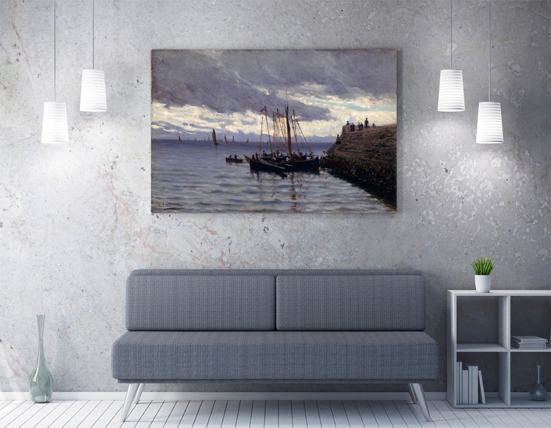 Canvas Wall Art – Alfred Guillou Arrival of Sardine Fishermen Premium Print