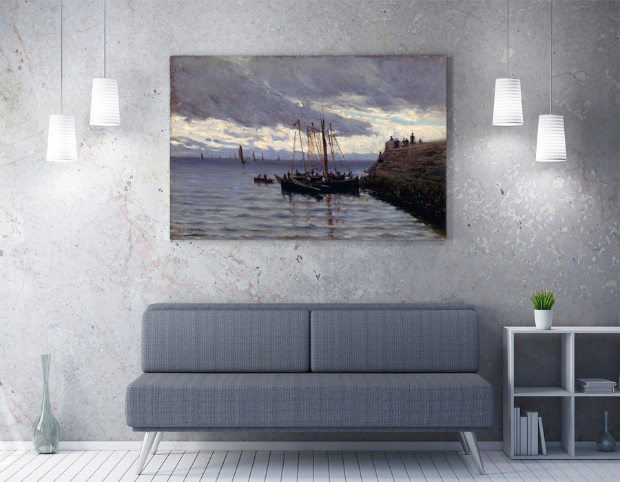 Canvas Wall Art – Alfred Guillou Arrival of Sardine Fishermen Premium Print