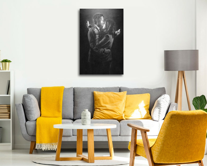MOBILE LOVERS PORTRAIT -  CANVAS STREET WALL ART PRINT ARTWORK BANKSY STYLE