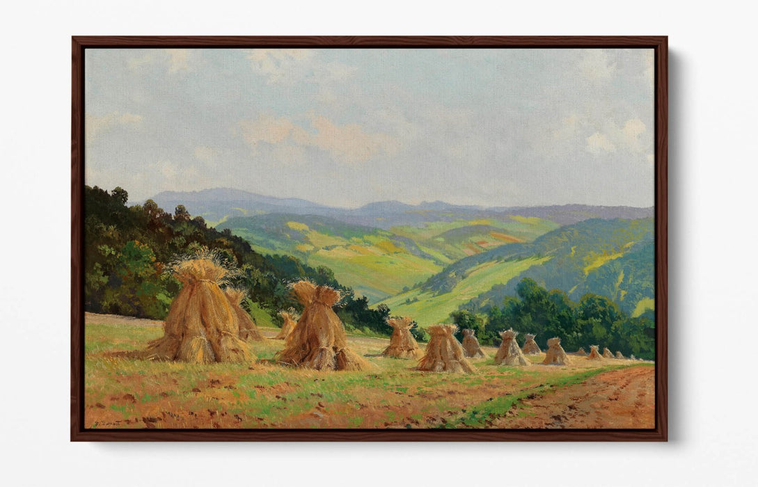 Float Effect Canvas Art - Alps Landscape Foothills Print With Premium Varnish Finish