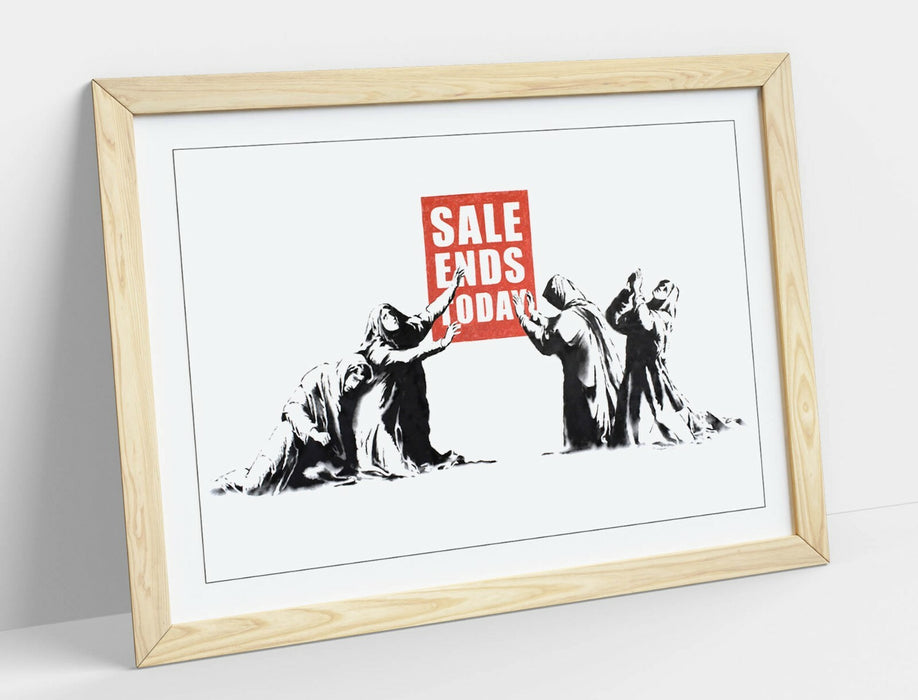 BANKSY - ART FRAMED POSTER PICTURE PRINT - RED BLACK & WHITE
