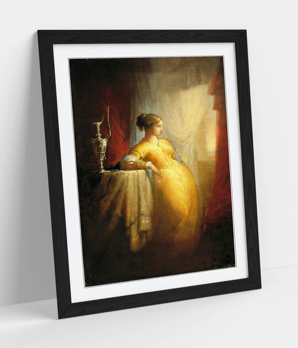 Framed Wall Art - At The Window By William Rimmer | Handmade UK Woodgrain Frame