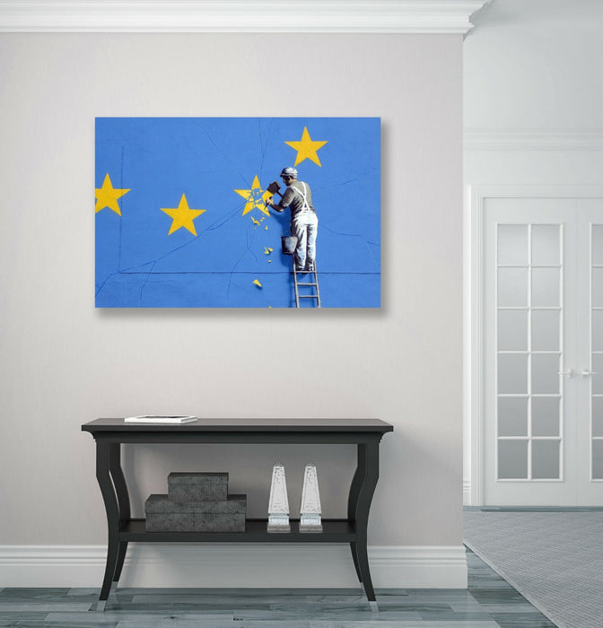 BANKSY - EUROPE BREXIT -  CANVAS STREET WALL ART PRINT ARTWORK