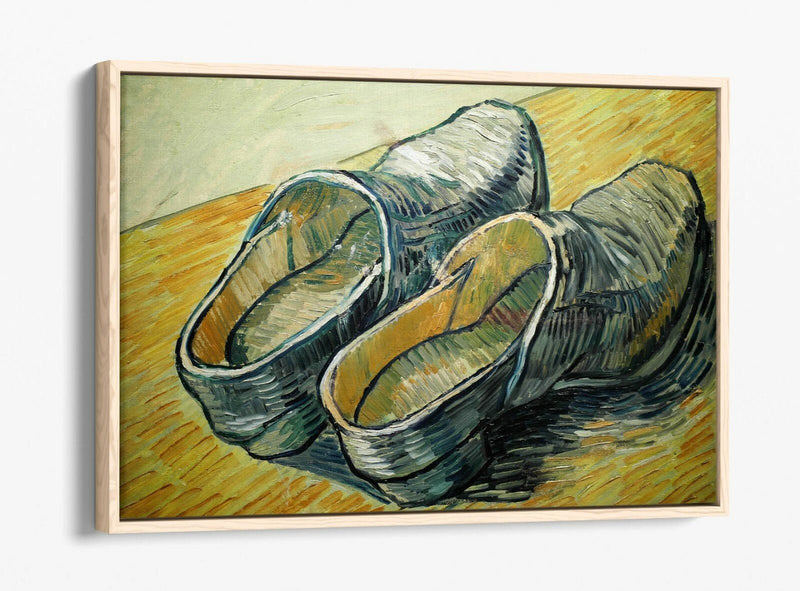 Van Gogh Canvas Art - Handmade Canvas Print | Wooden Shoes Painting, Float Effect Frame