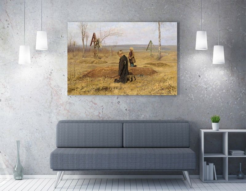 Canvas Wall Art | Orphaned by Nikolay Kasatkin – Modern Blue Red Artwork Print