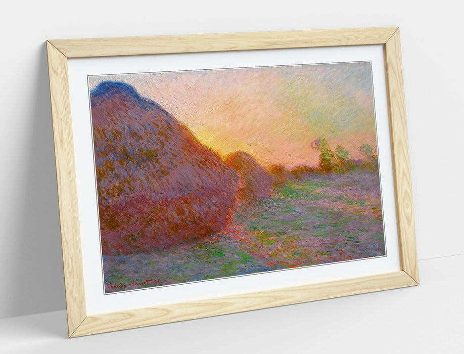 CLAUDE MONET, HAYSTACKS -ART FRAMED POSTER PICTURE PRINT- IMPRESSIONIST ARTWORK
