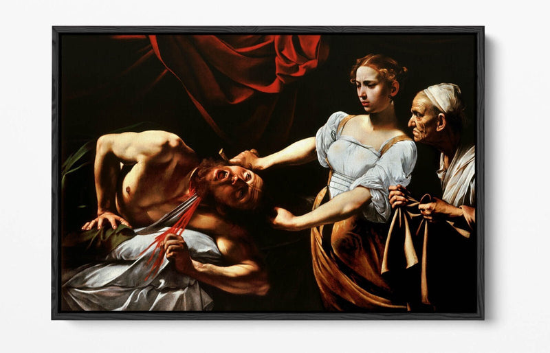 Canvas Wall Art Print - Caravaggio Judith Beheading Holofernes | Float Effect, Premium Frame