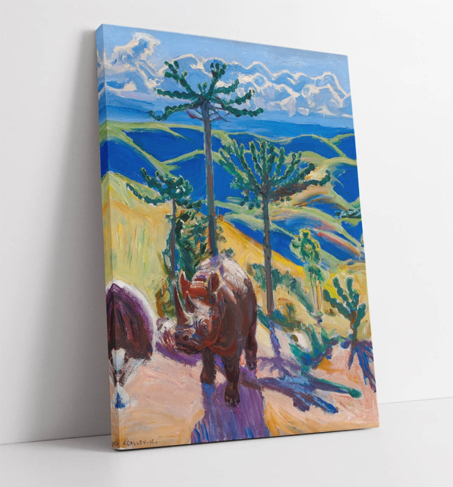 Canvas Wall Art | AskelI Gallen-Kallela Rhino Print with Vibrant Colors