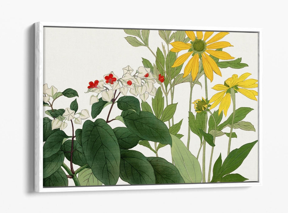 KONAN TANIGAMI, CLERODENDRUM & RUDBECKIA -FLOAT EFFECT CANVAS WALL ART PRINT