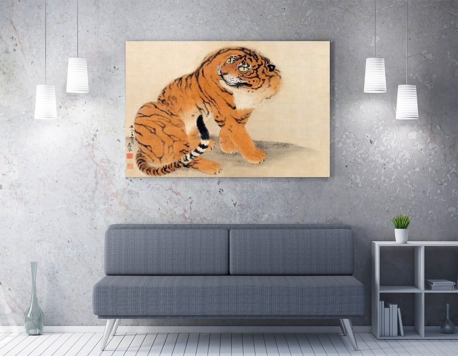 Canvas Wall Art - Sitting Tiger by Maruyama Okyo | Premium Handmade Print