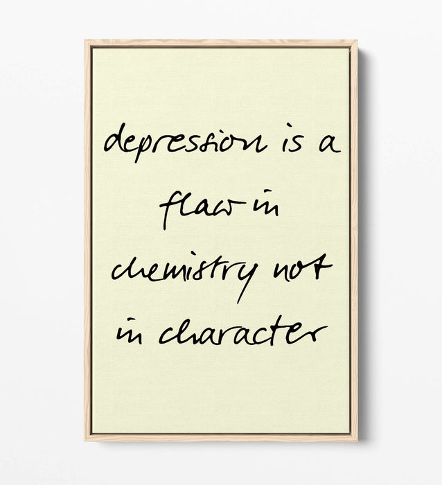 "DEPRESSION IS NOT A FLAW" POSITIVITY QUOTE -FLOAT EFFECT CANVAS WALL ART PRINT