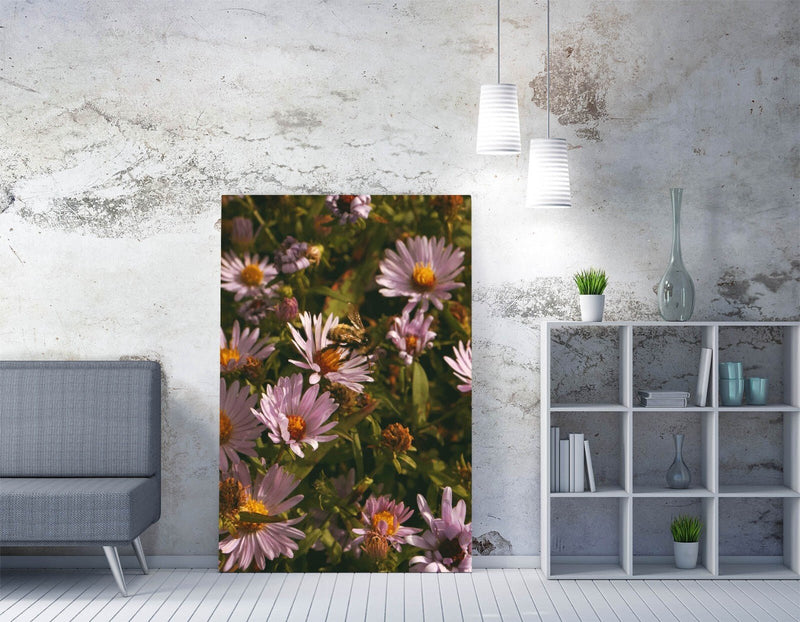 Bee Canvas Wall Art – Handmade Floral Photography Print on Archival Grade Canvas