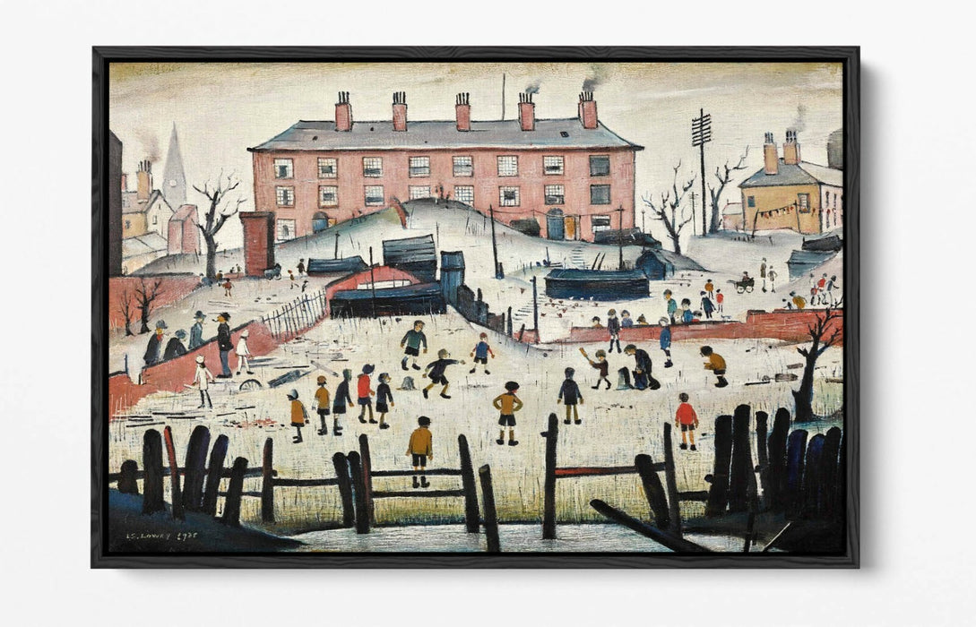 LS LOWRY CRICKET MATCH -FLOAT EFFECT CANVAS WALL ART PIC PRINT GRAFFITI- RED