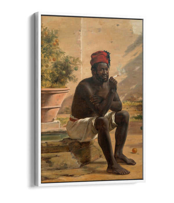 Canvas Wall Art | Martinus Rorbye Sitting Nubian | Float Effect, Handmade Print