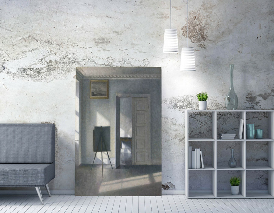 Canvas Wall Art by Legenderry Prints – Vilhelm Hammershoi Interior | Custom Frame Canvas Print