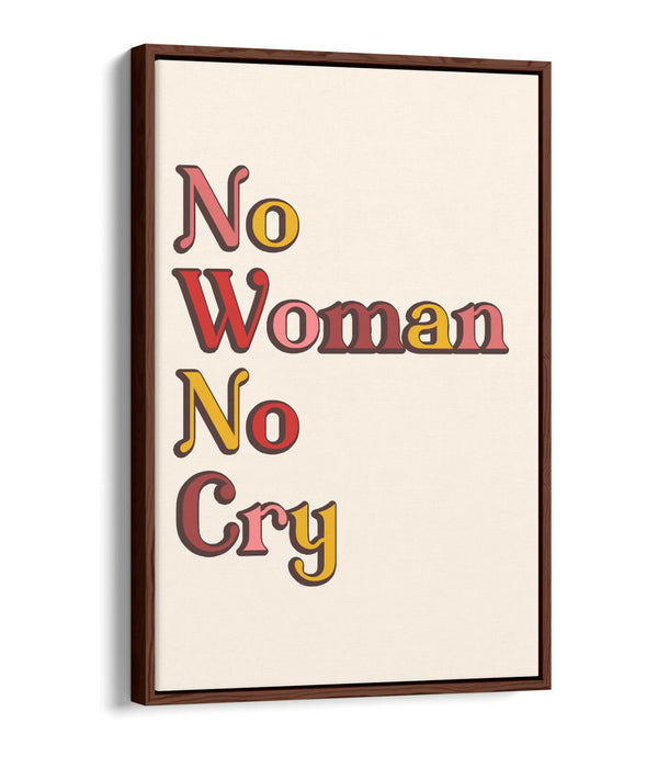 "NO WOMAN NO CRY" BOB MARLEY HOME LOVE QUOTE -FLOAT EFFECT CANVAS ART PRINT
