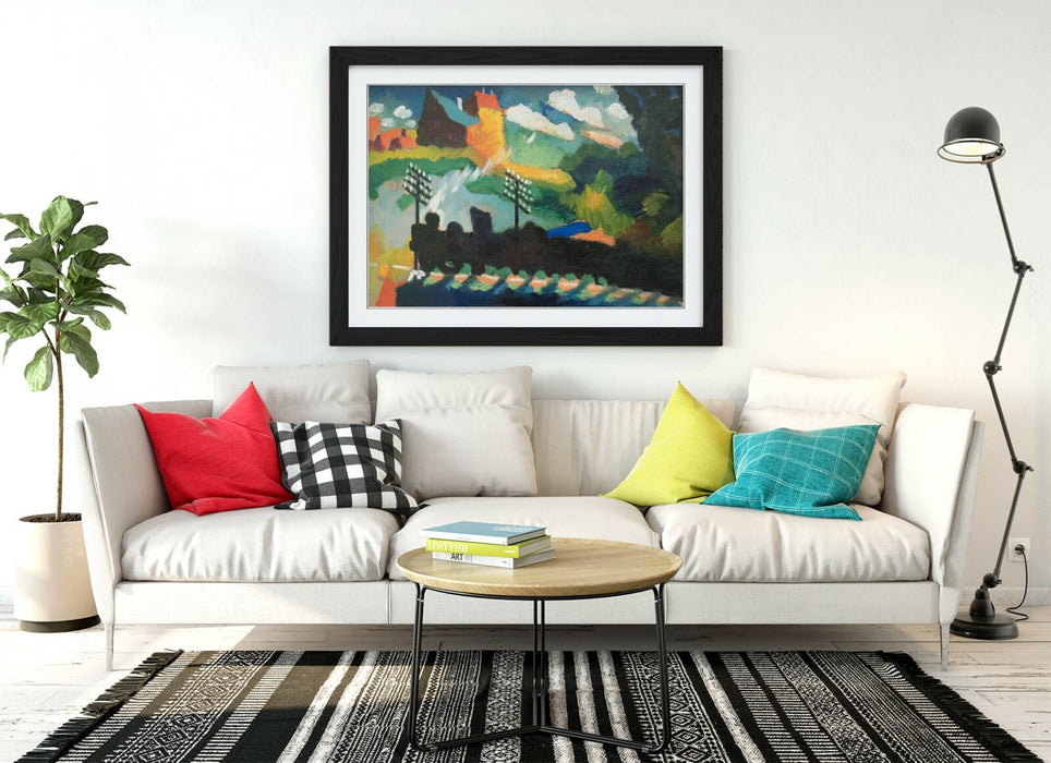 WASSILY KANDINSKY, RAILROAD AT MURNAU -FRAMED WALL ART PICTURE PRINT ARTWORK