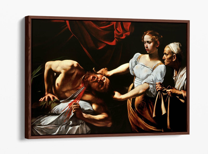 Canvas Wall Art Print - Caravaggio Judith Beheading Holofernes | Float Effect, Premium Frame