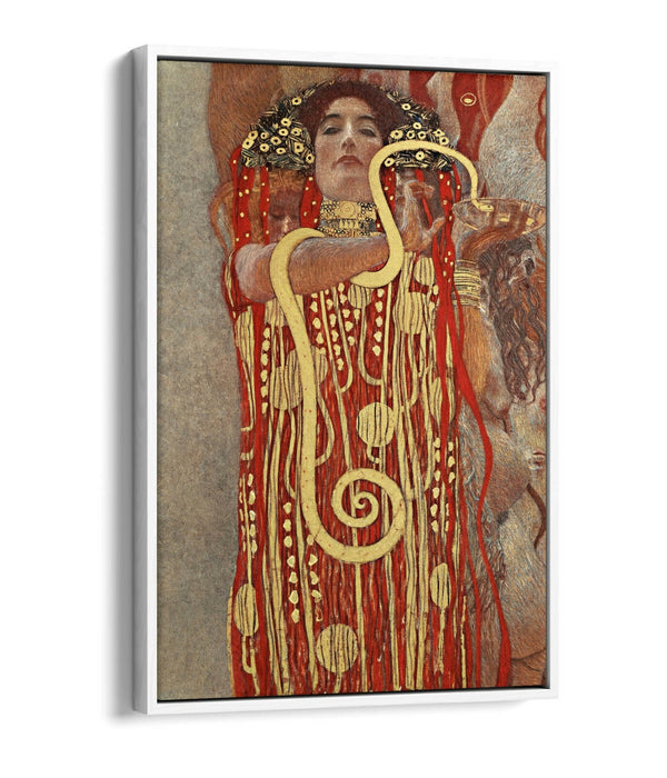 KLIMT HYGIEIA GODDESS OF HEALTH -FLOAT EFFECT CANVAS WALL ART PIC PRINT- GOLD