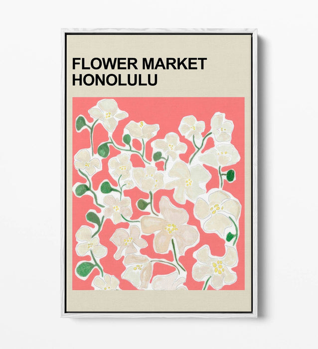 Float Effect Canvas Art – Contemporary Floral Wall Art With Premium Varnish Coating
