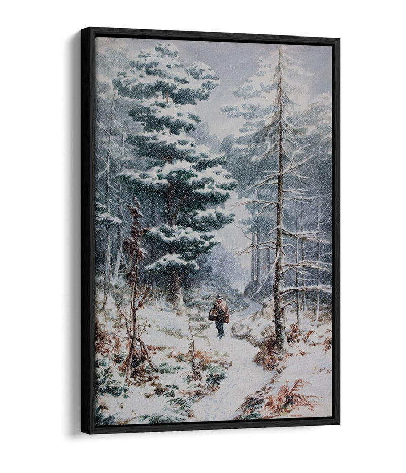 Canvas Wall Art Print - Elijah Walton Rednal Wood In Winter | Float Effect Frame