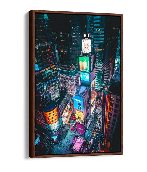 TIMES SQUARE BY NIGHT -FLOAT EFFECT CANVAS WALL ART PIC PRINT-