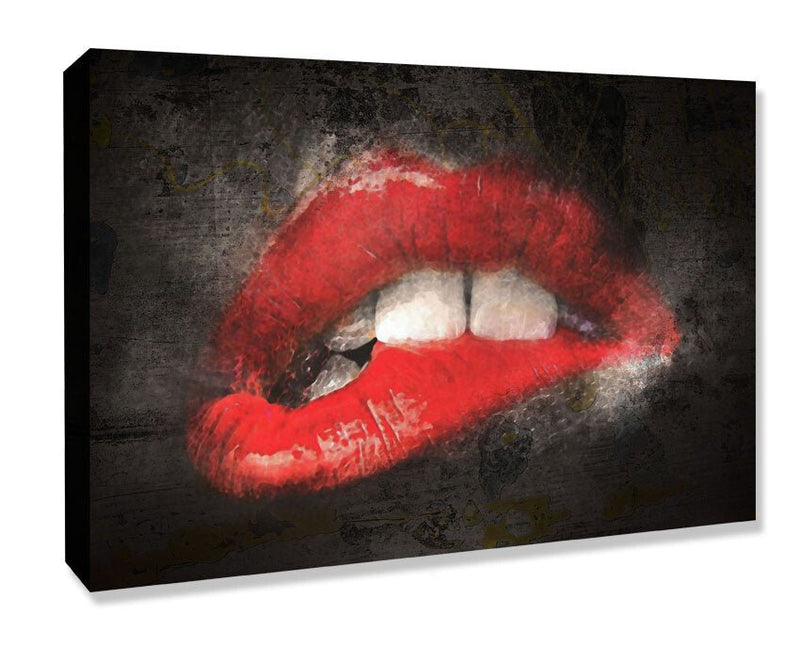 Canvas Wall Art – Biting Lip Artwork | Premium Framed Canvas Print 30mm Deep Frame