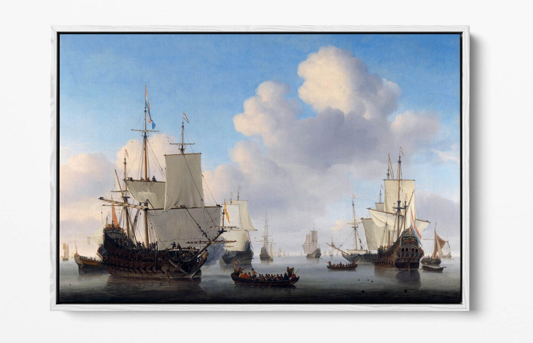 Canvas Wall Art – Willem Van De Velde Dutch Men O' War Float Effect Print