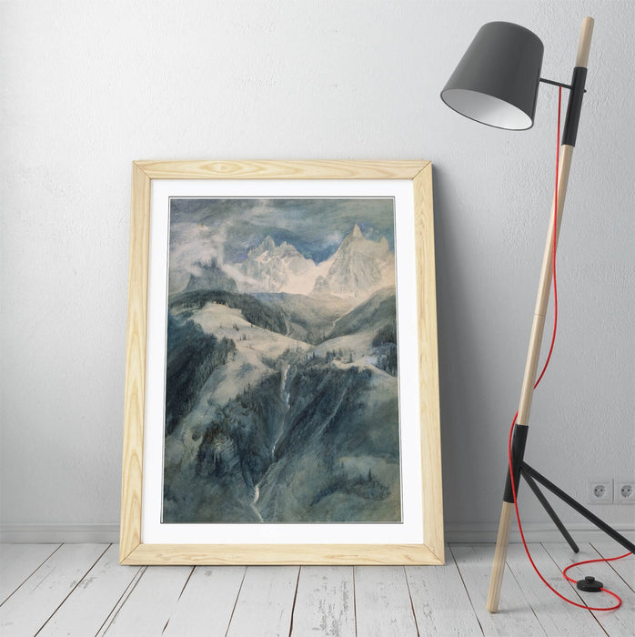 Framed Wall Art – John Ruskin La Cascade De La Folie, Handmade Wall Decor Print