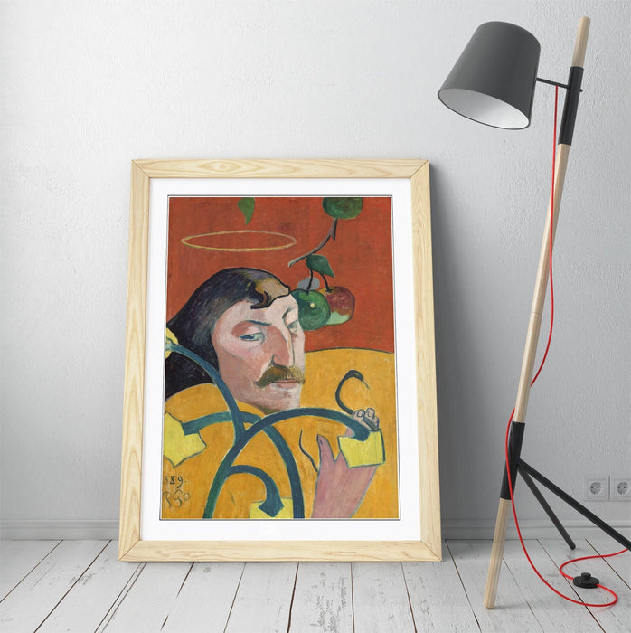 Framed Art Poster - Paul Gauguin Self Portrait With Halo And Snake | Museum Quality Print