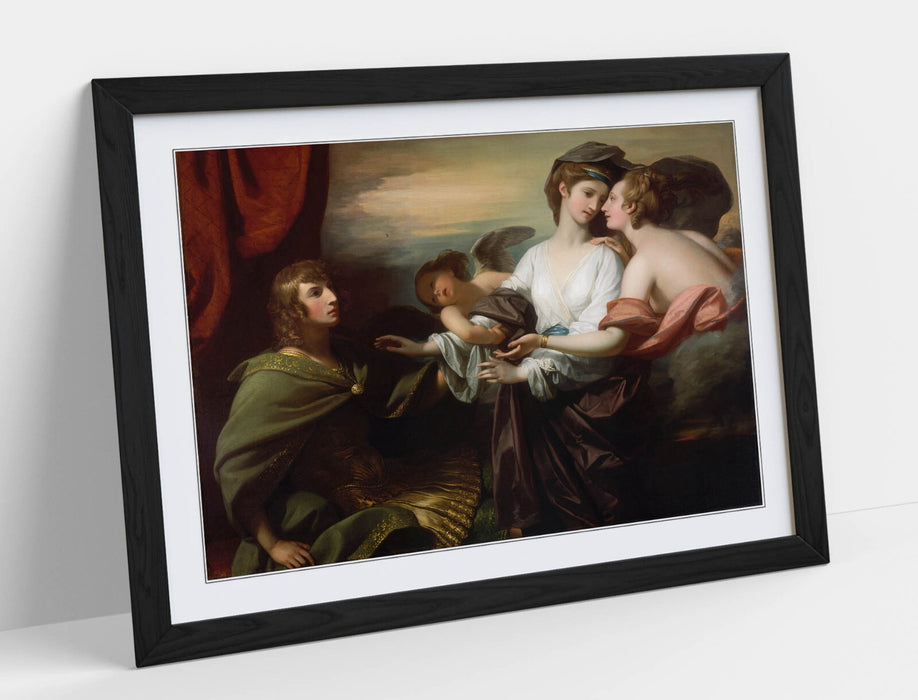 Framed Wall Art Poster - Benjamin West Helen Brought to Paris Print with Wood Grain Frame