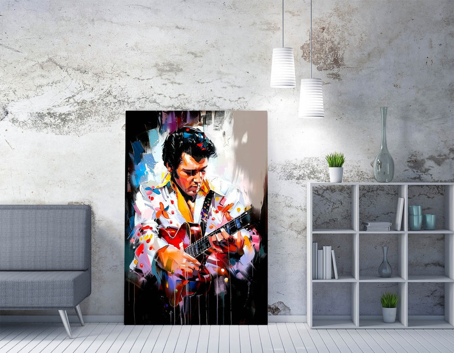 Elvis Canvas Print - Cool Splash Portrait on Archival Grade Canvas Wall Art