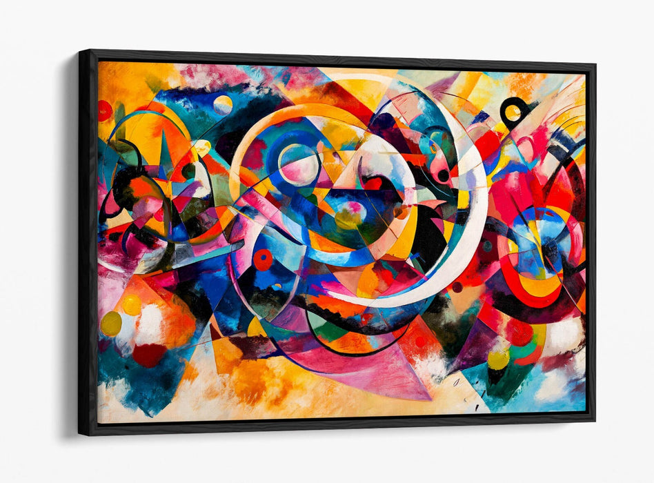 Canvas Art Print – Abstract Multi Colour Painting With Float Effect Frame