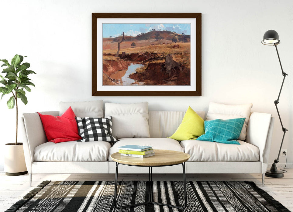 Framed Wall Art Featuring Arthur Streeton Print - The Creek Painting, Ready to Hang
