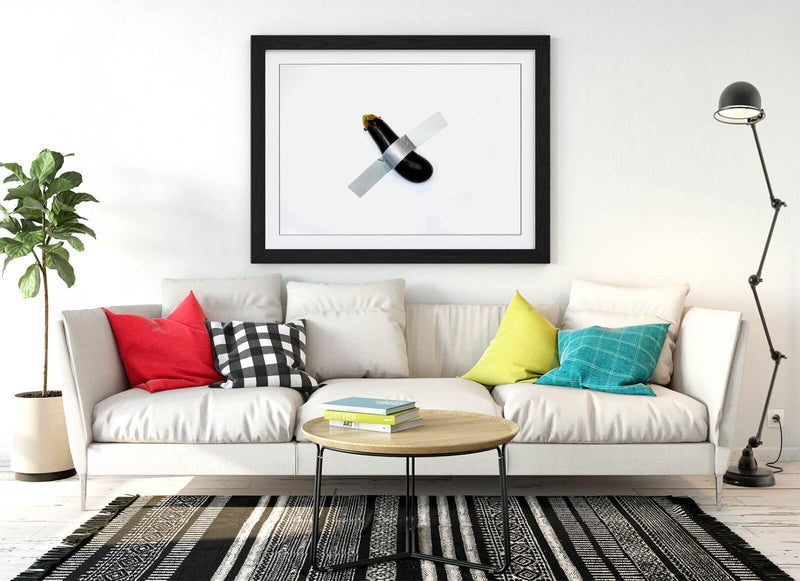 Modern Art Kitchen Decor - Zucchini Art Print | Framed Poster with Faux Wood Frame