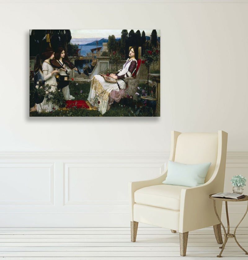 Canvas Wall Art – Framed John William Waterhouse St Cecelia Painting Print with Premium Varnish Finish