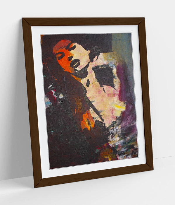 Abstract Graffiti Wall Art – Multicolour Woman Print | Framed Matte Poster